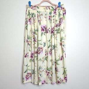 Vintage 90s New Look Butter Yellow Floral Maxi Skirt Medium Cottagecore Boho